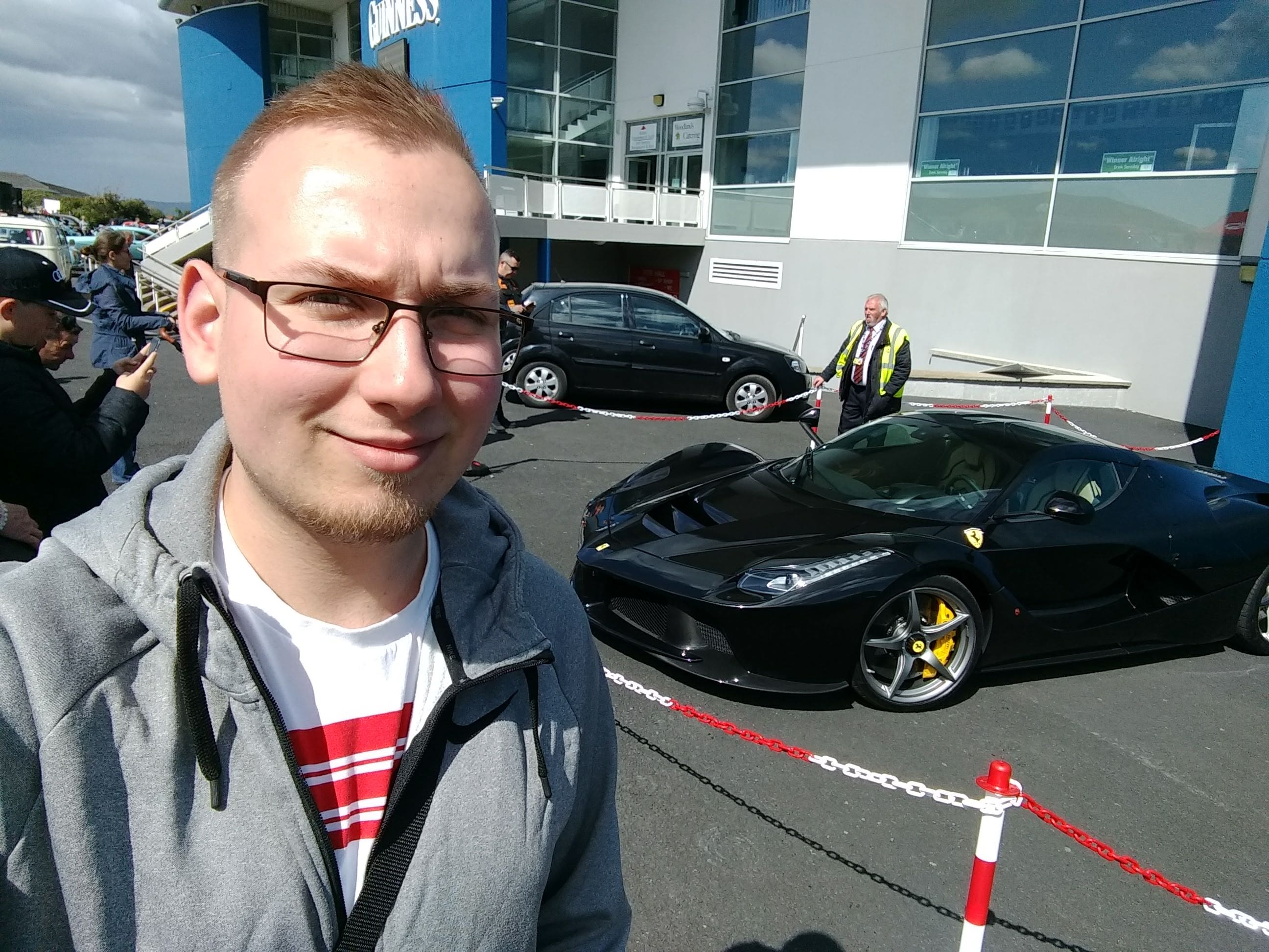 With black Ferrari